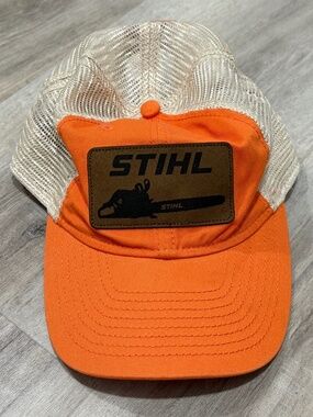STIHL Orange Trucker Hat Chainsaw Patch Mesh Snapback Cap New No Tags